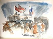 Album Amicorum pour "Tiou" Gas, épouse de René Gas, enrichi de pièces uniques : oeuvres graphiques originales et lettres ou poèmes manuscrits.  par COLLECTIF.  - Image 9