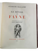 Un Faune. Ouvrage en 4 volumes : MALLARME, Stéphane. L'après-midi d'un faune. / DEBUSSY, Claude. Prélude à l'après-midi d'un faune. / MALLARME, Stéphane. Le Réveil du Faune. / CHARPENTIER, Henry. Gloses ; suivies de : MALLARME, Stéphane. Offrandes à divers du faune.  par MALLARME, Stéphane ; DEBUSSY, Claude ; CHARPENTIER, Henry ; DEMEURISSE, René.  - Image 8