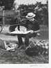 Les artistes peintres et la caravane hippomobile. Photographie originale. . LOUIS, Christian. 