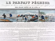 Le parfait Pêcheur. Description des diverses natures de pêches, saisons, filets engins, appâts. [GRAVURE XIXe ORIGINALE AQUARELLÉE - PÊCHE - POISSONS]  par  - Image 2