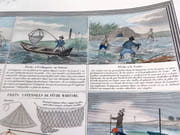 Le parfait Pêcheur. Description des diverses natures de pêches, saisons, filets engins, appâts. [GRAVURE XIXe ORIGINALE AQUARELLÉE - PÊCHE - POISSONS]  par  - Image 8