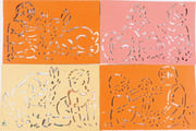 Ensemble de 10 planches pour pochoirs. [ENFANTINA - ART - ART DÉCO]. Scènes d'enfants et animaux familiers. par  - Image 3