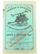 Pompes à incendie et fournitures générales pour sapeurs-pompiers. Tarif 1894. [CATALOGUE]  par GUYOT & DÉPOISSE.  - Image 2