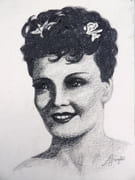 Album de 10 dessins originaux dont 9 portraits de femmes, probables vedettes de l'époque, dont Arlétty, Gaby Morlay et Michèle Morgan.  par HENRY R.  - Image 4