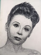 Album de 10 dessins originaux dont 9 portraits de femmes, probables vedettes de l'époque, dont Arlétty, Gaby Morlay et Michèle Morgan.  par HENRY R.  - Image 8