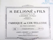 Coutellerie. Catalogue.  par H. BELIGNÉ & FILS, Fabrique de coutellerie en tous genres. - Image 3