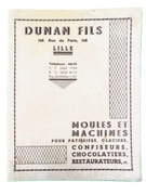 Catalogue de Moules et Machines pour Pâtissiers, Glaciers, Confiseurs, Chocolatiers, Restaurateurs, etc.  par DUNAN FILS.  - Image 2