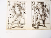 Projet de jeu de cartes. Gravure originale sur papier.  par  WEISBUCH, Claude.  - Image 6