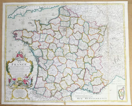 Carte de la France divisée en 85 départemens suivant les décrets de l'Assemblée Nationale, sanctionnés en 1792, dressée sur les Mémoires de l’Académie ...