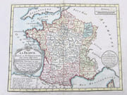 Carte de la France divisée en 85 départemens suivant les décrets de l'Assemblée Nationale, sanctionnés en 1792, dressée sur les Mémoires de l’Académie des Sciences, Augmentée de tous les Pays qui sont aujourd’huy le Théâtre de la Guerre dans les Pays-Bas l’Allemagne, la Savoye, l’Italie &c &c. Avec les Routes Générales et Particulières du R[oyau]me. Par DESNOS, Ingén[ieu]r. Géographe des États de Danemark, rue St Jacques, au Globe. 1792.  par DESNOS (Louis-Charles).   - Image 10