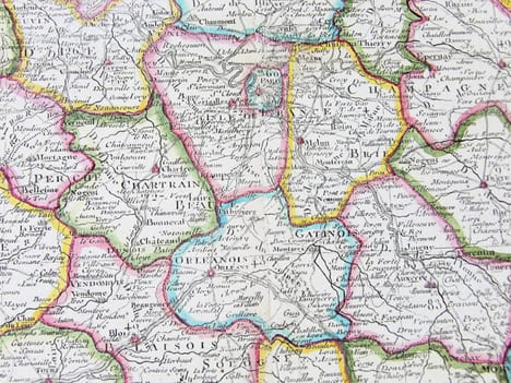 Carte de la France divisée en 85 départemens suivant les décrets de l'Assemblée Nationale, sanctionnés en 1792, dressée sur les Mémoires de l’Académie ...