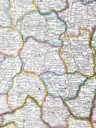 Carte de la France divisée en 85 départemens suivant les décrets de l'Assemblée Nationale, sanctionnés en 1792, dressée sur les Mémoires de l’Académie des Sciences, Augmentée de tous les Pays qui sont aujourd’huy le Théâtre de la Guerre dans les Pays-Bas l’Allemagne, la Savoye, l’Italie &c &c. Avec les Routes Générales et Particulières du R[oyau]me. Par DESNOS, Ingén[ieu]r. Géographe des États de Danemark, rue St Jacques, au Globe. 1792.  par DESNOS (Louis-Charles).   - Image 18