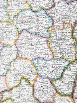 Carte de la France divisée en 85 départemens suivant les décrets de l'Assemblée Nationale, sanctionnés en 1792, dressée sur les Mémoires de l’Académie ...