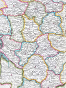 Carte de la France divisée en 85 départemens suivant les décrets de l'Assemblée Nationale, sanctionnés en 1792, dressée sur les Mémoires de l’Académie des Sciences, Augmentée de tous les Pays qui sont aujourd’huy le Théâtre de la Guerre dans les Pays-Bas l’Allemagne, la Savoye, l’Italie &c &c. Avec les Routes Générales et Particulières du R[oyau]me. Par DESNOS, Ingén[ieu]r. Géographe des États de Danemark, rue St Jacques, au Globe. 1792.  par DESNOS (Louis-Charles).   - Image 19