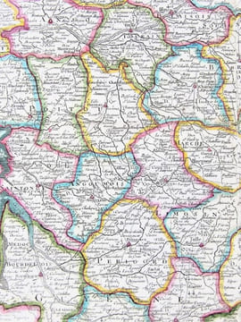 Carte de la France divisée en 85 départemens suivant les décrets de l'Assemblée Nationale, sanctionnés en 1792, dressée sur les Mémoires de l’Académie ...