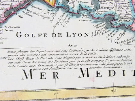 Carte de la France divisée en 85 départemens suivant les décrets de l'Assemblée Nationale, sanctionnés en 1792, dressée sur les Mémoires de l’Académie ...