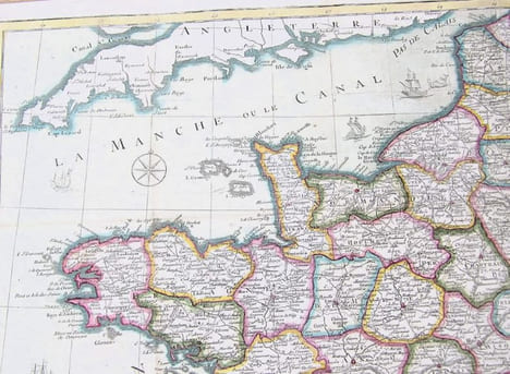 Carte de la France divisée en 85 départemens suivant les décrets de l'Assemblée Nationale, sanctionnés en 1792, dressée sur les Mémoires de l’Académie ...