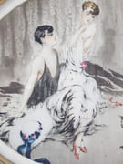 Masques orientaux pour 2 élégantes. Eau-forte originale, en couleurs, signée.  par ROSSI (Alberto ?, Turin, 1858 – 1936 ?).  - Image 3