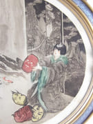 Masques orientaux pour 2 élégantes. Eau-forte originale, en couleurs, signée.  par ROSSI (Alberto ?, Turin, 1858 – 1936 ?).  - Image 4