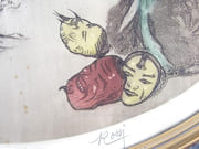 Masques orientaux pour 2 élégantes. Eau-forte originale, en couleurs, signée.  par ROSSI (Alberto ?, Turin, 1858 – 1936 ?).  - Image 5