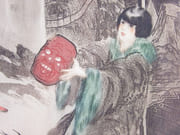 Masques orientaux pour 2 élégantes. Eau-forte originale, en couleurs, signée.  par ROSSI (Alberto ?, Turin, 1858 – 1936 ?).  - Image 6