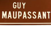 RUE GUY DE MAUPASSANT. Belle plaque de rue émaillée, fond brun et texte blanc en relief. Ville de Ouistreham en Normandie.  par MAUPASSANT, Guy de.  - Image 5
