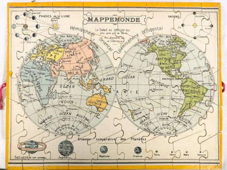 Atlas Géographique. [PUZZLE - JEU DE PATIENCE] . [SAUSSINE, Léon] 