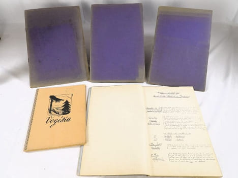 Cours d'Artifices de l'École Centrale de Pyrotechnie. Bourges, 1937. Ensemble de 5 cahiers manuscrits. . ÉCOLE CENTRALE DE PYROTECHNIE DE BOURGES.