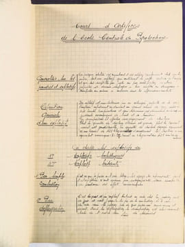Cours d'Artifices de l'École Centrale de Pyrotechnie. Bourges, 1937. Ensemble de 5 cahiers manuscrits. . ÉCOLE CENTRALE DE PYROTECHNIE DE BOURGES.