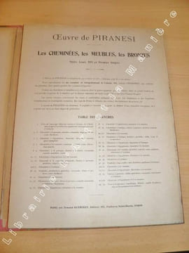 Oeuvres de PIRANESI (PIRANESE). Les Cheminées, les Meubles, les Bronzes, Styles Louis XVI et Premier Empire. . Giovanni Battista Piranesi (PIRANESE), ...