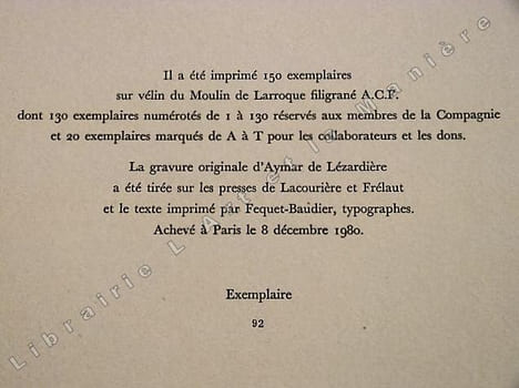 Les travaux et les jours de la Compagnie des Bibliophiles de l'Automobile-Club de France. Cinquantenaire 1929-1979. . [Collectif] [Aymar de ...