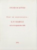  Pour un anniversaire... C.F. Ramuz né le 24 septembre 1878 *. [RAMUZ Charles Ferdinand] Collectif: