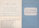  Un Cahier d'Angleterre *. MATTHEY Pierre-Louis :