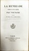 La henriade po&egrave;me en dix chants par Voltaire, suivie de l'essai sur la po&eacute;sie &eacute;pique.. Voltaire. 