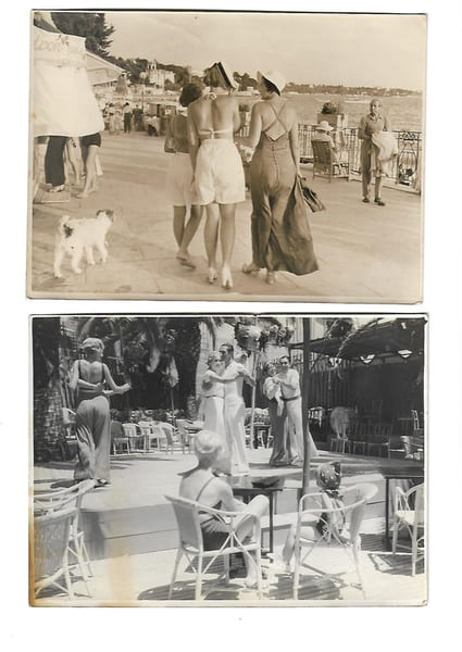 15 tirages argentiques des plages tr&egrave;s anim&eacute;es de Nice et Juan Les Pins en &eacute;t&eacute; vers 1930.. Delius, Charles.