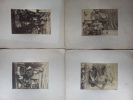 Tonkin. HanoÏ. Lot de 24 tirages photographiques argentiques fin XIXe montés sur cartons avec tampons.+ un tirage anonyme  de la "Maison des fleurs à ...