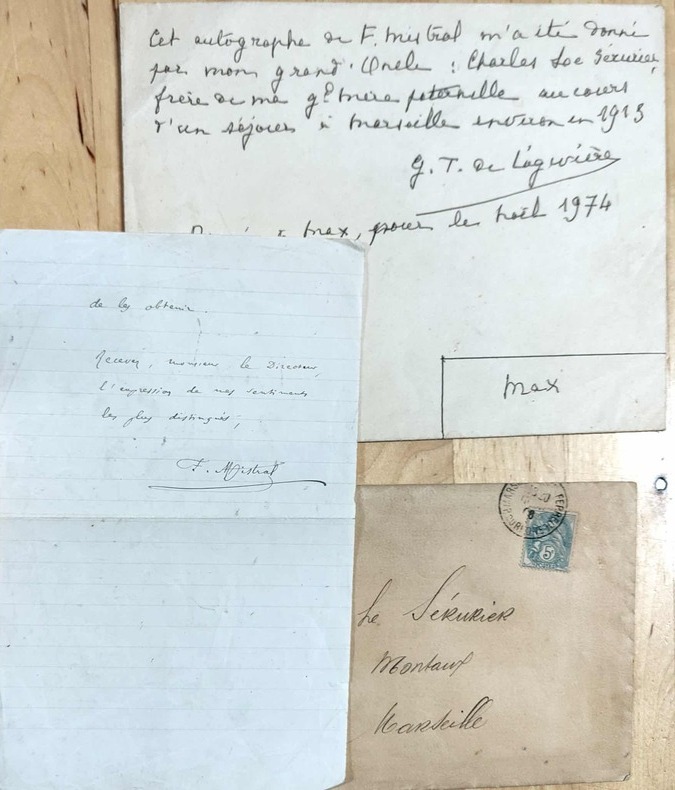 Lettre de recommandation pour le sous-brigadier Riousset candidat au concours pour le grade de brigadier... Mistral, Fred&eacute;ric.