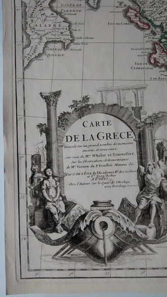 Carte de la Gr&egrave;ce.. L'Isle, Guillaume de (et Ph. Buache, son gendre).