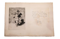 Estampe et envoi manuscrit.
