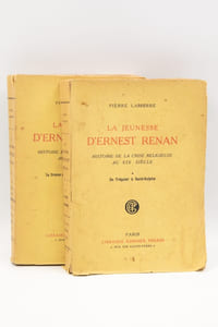 La jeunesse d'Ernest Renan. Histoire de la crise religieuse au XIXe siècle. 1; De Tréguier à Saint-Sulpice. 2. Le drame de la Métaphysique chrétienne.a