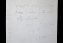 Jolie lettre de remerciements de Pierre Paraf.. Pierre Paraf (1893-1989) Écrivain et journaliste français, antiraciste et pacifiste.