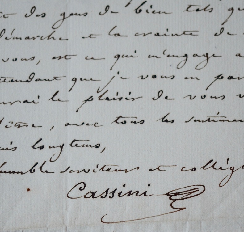Henri de Cassini recommande le protégé de Mme de Fallois, à un confrère. Alexandre Henri Gabriel Cassini (1781-1832) Botaniste et magistrat, membre de ...