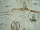 4 documents avec vignettes de la République Cisalpine.. 