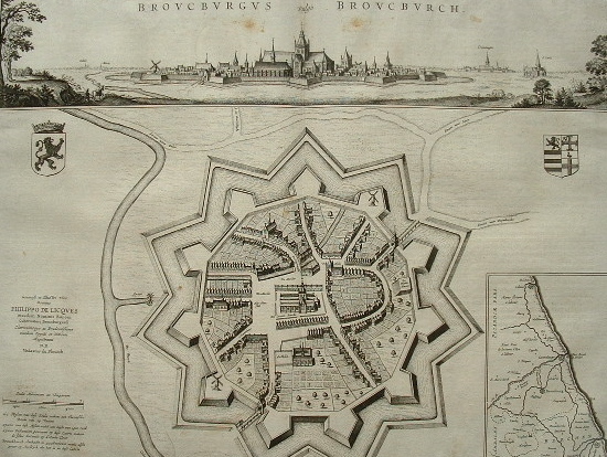 Vue du XVIIIe du fort de Brouckerque.. 
