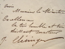 Clésinger félicite le nouveau ministre des Finances, Achille Fould.. Jean Baptiste Clésinger (1814-1883) Sculpteur, gendre de George Sand.