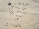 Billet humoristique illustré du dessinateur Raoul Guérin.. Raoul Guérin (1890-1984) Dessinateur humoristique.