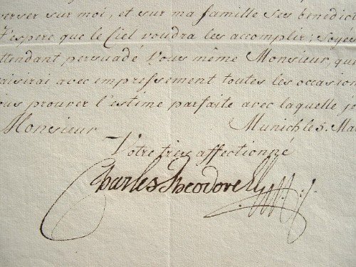 Le Grand électeur Charles Théodore de Bavière se marie.. Charles Théodore Bavière (de) (1724-1799) Grand électeur allemand, comte palatin et duc de ...