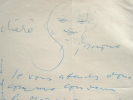 Lettre illustrée de Vertès.. Marcel Vertès (1895-1961) Peintre, graveur et illustrateur.