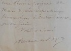 Le peintre Hurault de Ligny décline une invitation.. Alexandre Hurault de Gondrecourt Ligny (1805-1882) Aquarelliste, auteur de paysages délicats.