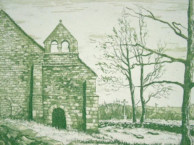 Cantal. Gravure de la chapelle du Roc Vignoret.. 